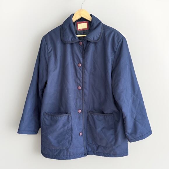 Vintage Racal by Caldarelli Quilted Jacket Navy Blue Made in Italy Size L - Picture 1 of 14